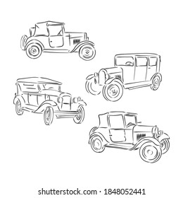 Retro-Auto-Vektorlogo-Design-Vorlage. Verkehrs- oder Fahrzeugsymbol. Retro-Car-Vektorgrafik