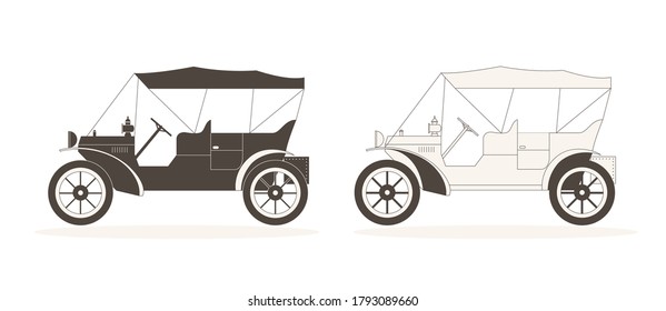 Retro car. Vector vintage image.