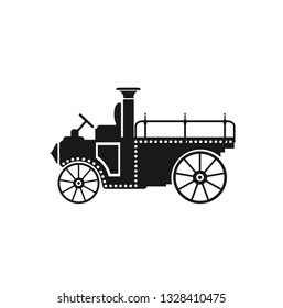 Retro car vehicle silhouette urban infrastructure without shadows cut out