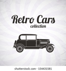 Retro car, vintage collection, classic garage sign, vector illustration background, can be used for design, invitations card, infographics