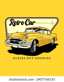 Retro Car Vintage Vector Illustration