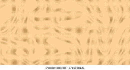 Fundo de linha de caramelo retro. Textura do deserto líquido de caramelo salgado. Padrão de doces em espiral ondulado para cartaz, capa, banner, panfleto. Papel de parede hippie laranja em