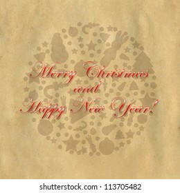 Retro Card With Cardboard Structure, Vector Illustration