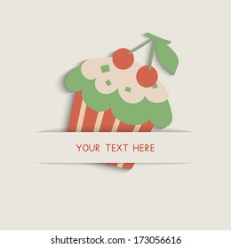 Retro card with cupcake. Vector illustration. EPS10. 