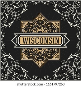 Retro card design with floral details
