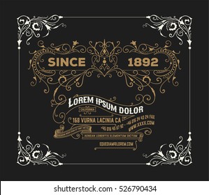 Retro card design with floral details. Organized by layers.