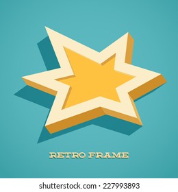 Retro card with explosion sign as text frame