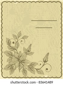 retro card with flower
