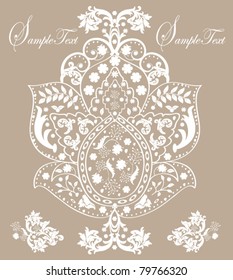 retro card with flower and place for text