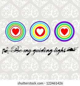 Retro card with hearts