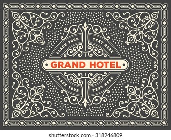 Retro card with logo