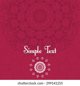 Retro card with mandala. Vintage background with place for text.  Graphic template for your design. decorative ornament. 