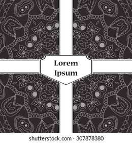 Retro card with mandala. Vintage background with place for text. Can be used for Save the Date, mothers day, birthday party and etc. 