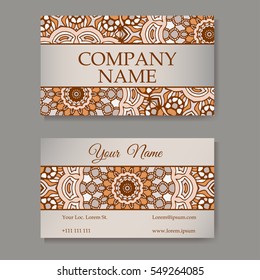 Retro card with mandala. Vintage background with place for text. Graphic template for your design. decorative ornament.