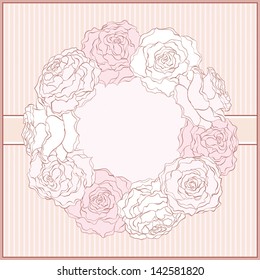 Retro card with roses
