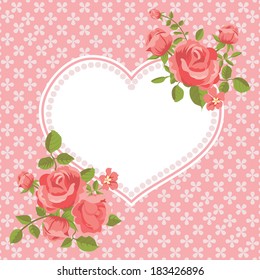 Retro card with roses