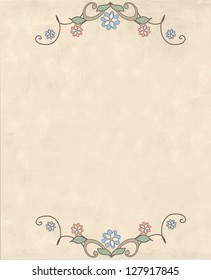 Retro card. Template for postcards, invitations. Vintage design elements.