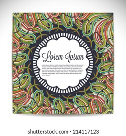 Retro card. Vector background. Card or invitation. Vintage decorative elements. Hand drawn background. Islam, Arabic, Indian, ottoman motifs.