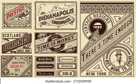 Retro cards set templates. Vector