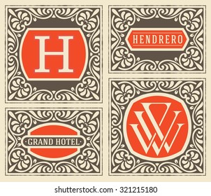 Plantillas de juego de tarjetas retro. Vector