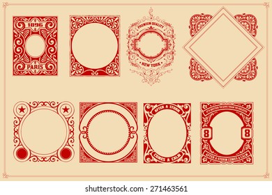 Retro cards templates set