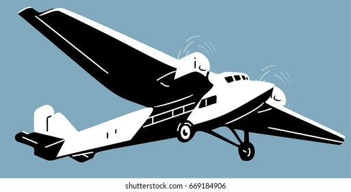 retro cargo airscrew plane