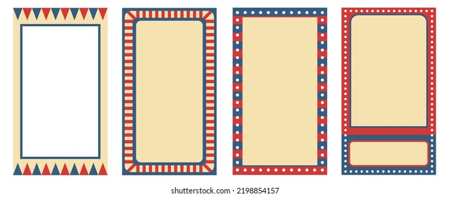 Retro carnival background. easy editable color for social networks stories, vector illustration. Design backgrounds for social media.