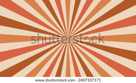 Retro carnival rays background, sunburst beams. Circus backdrop with faded rays of earthy colors. Vector vintage sunbeam burst layout with colorful muted radiating stripes creating hypnotic effect