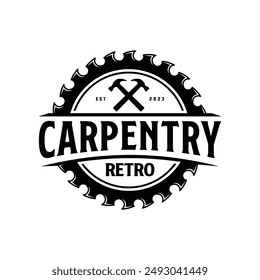 retro carpentry inspired logo vector. inspirational logo