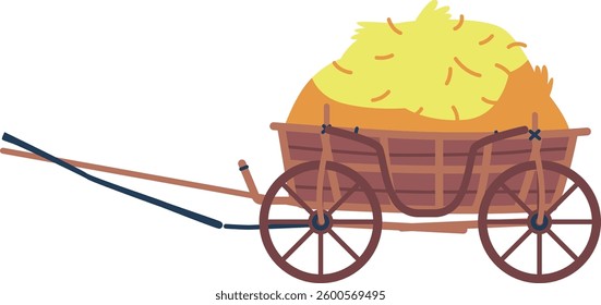 Retro carriage with dry hay