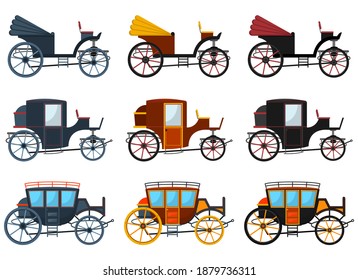 Retro carriage vector design illustration isolated on white background