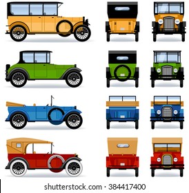 Retro Cars 19001920th Set Pixel Optimized Stock Vector (Royalty Free ...