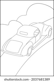 Retro Cars coloring pages, Simple automobile coloring pages for kids.