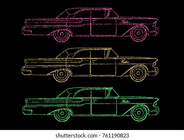 Retro cars, vector