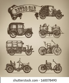 Retro cars vectors