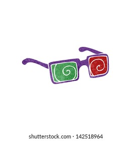 retro cartoon 3D glasses