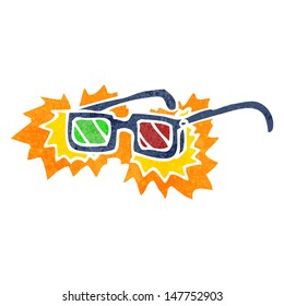 retro cartoon 3D glasses
