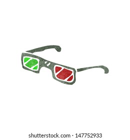 retro cartoon 3D glasses