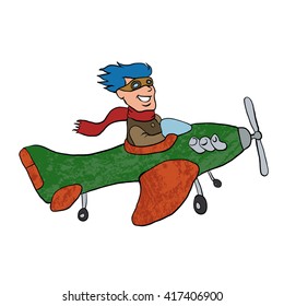 retro cartoon airplane.