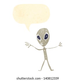 retro cartoon alien