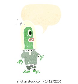 retro cartoon alien