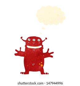 dibujo animado retro alien