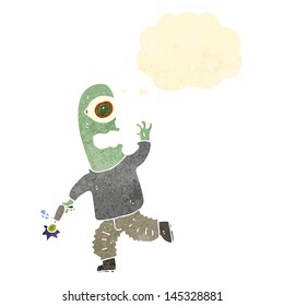 retro cartoon alien invader