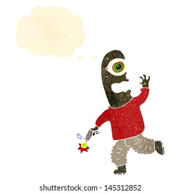 retro cartoon alien man