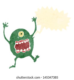 monstruo extraño de dibujos animados retro