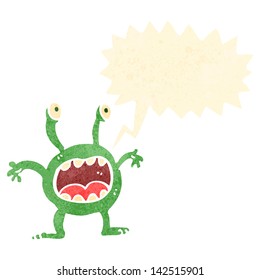 retrô desenhos animados alienígena gritando