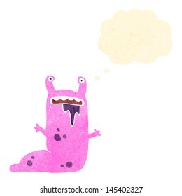retro cartoon alien slug monster