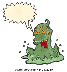 retro cartoon alien space monster