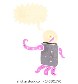 retro cartoon alien space monster,