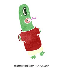 retro cartoon alien space monster